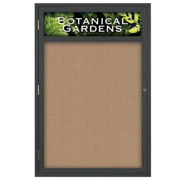Sliding Glass Door Radius Letterboard, Hdr, 96"x48", Black/Burgundy